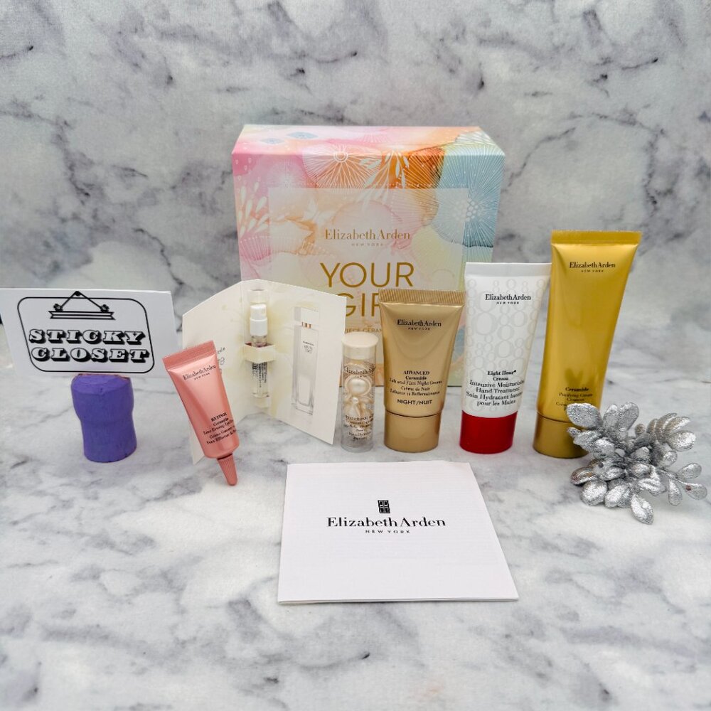 Elizabeth Arden Ceramide Skincare Set-Serum,Night & Eye Cream,EDT-6pc-BOXED-NEW
